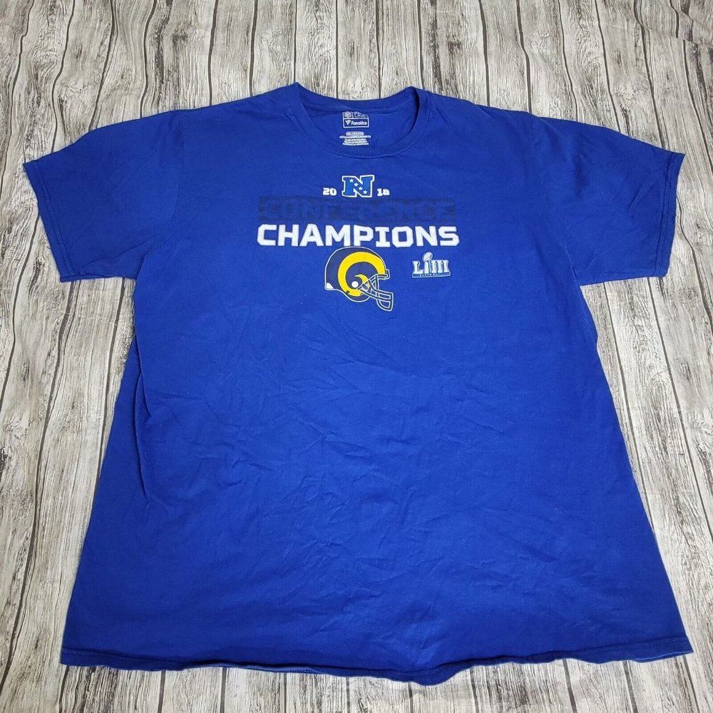 Fanatics Los Angeles Rams 2018 NFC Conference Champions T-Shirt Mens Size 2XL